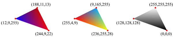 Color-interpolated triangles