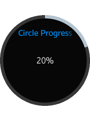 Circle-shaped progress bar component on a circular device