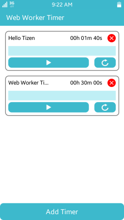 WebWorkerTimer screen