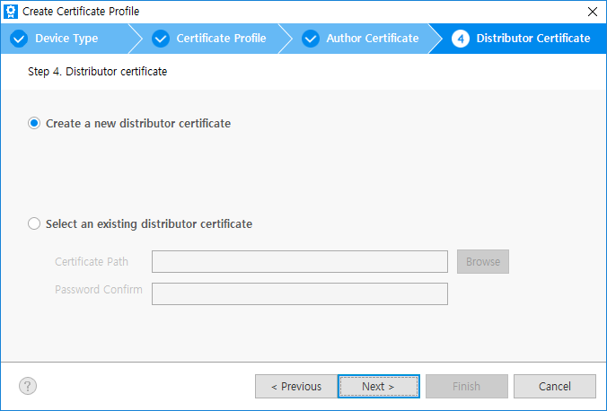 Distributor certificate