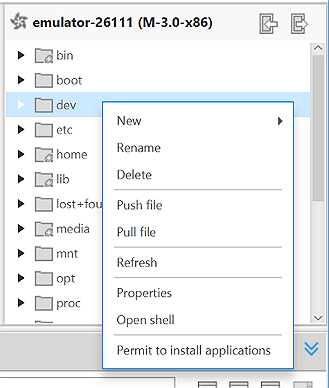 Context menu for the File Explorer view