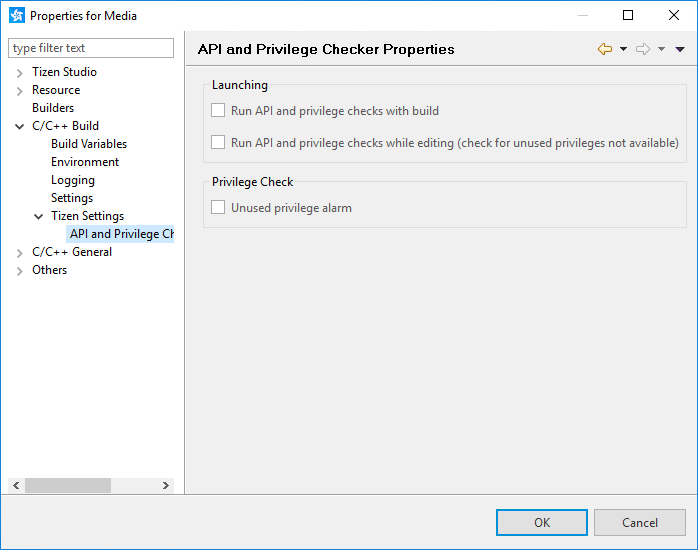 API Checker settings