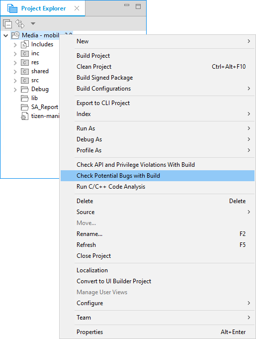 Running the Static Analyzer