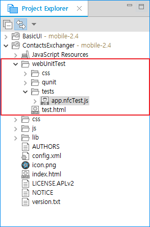 Web unit test location