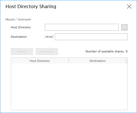 Host directory sharing popup