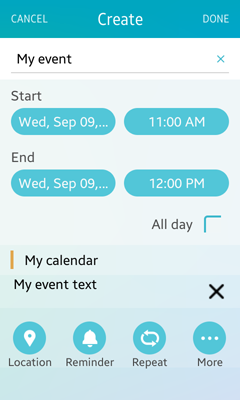 Adding a calendar event