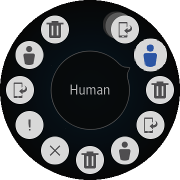 More options component on a circular device