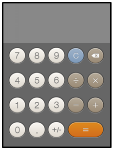 360x480 calculator with a relative layout