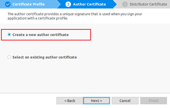 Create authot certificate