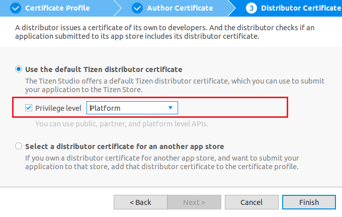 Create distributor certificate