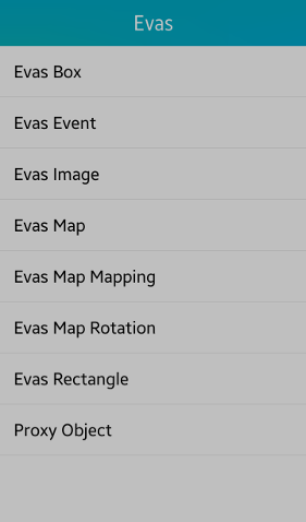Evas samples screen