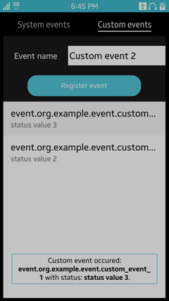 Received custom event view