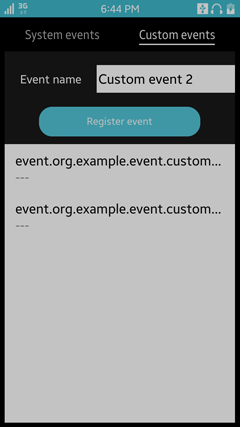 Custom events view