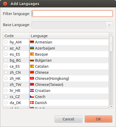 Add languages tool view