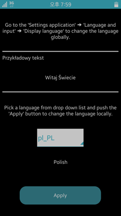 Main view of the application with pl_PL language set locally
