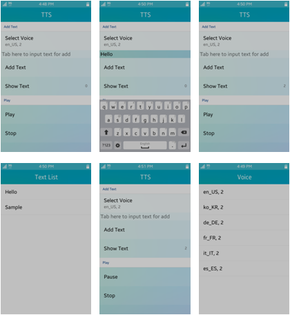 TTS sample application view