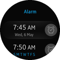 Alarm list screen