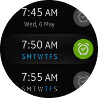 Alarm list screen