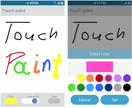 Touch Paint screen